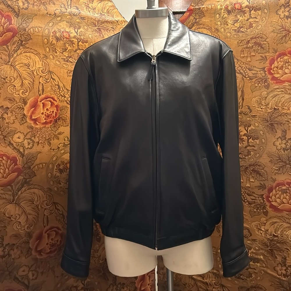 Black lamb leather jacket Couture by J Park size large